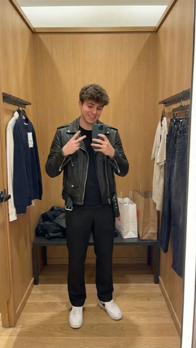 Man's original photo before AI virtual try-on